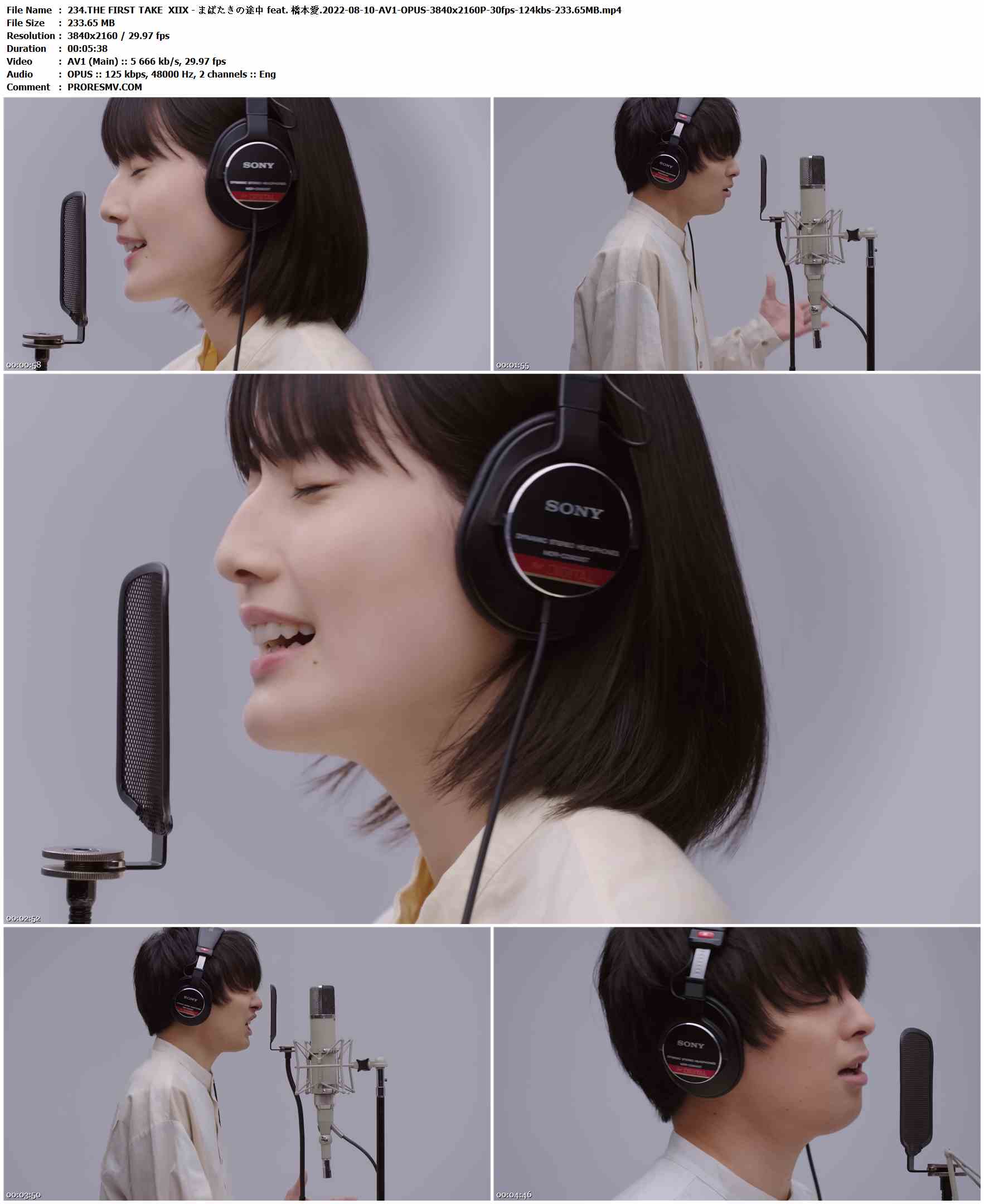 234.THE FIRST TAKE  XIIX - まばたきの途中 feat. 橋本愛.2022-08-10-AV1-OPUS-3840x2160P-30fps-124kbs-233.65MB官方MV_高清MV